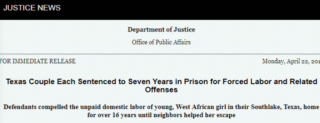 非洲少女在美国沦为奴隶，16年人生被毁...